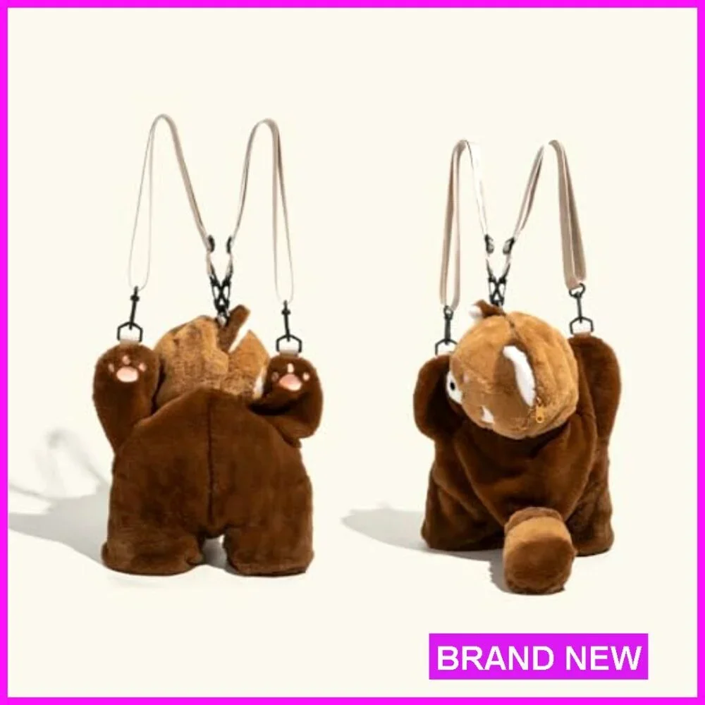 Convertible Plush Backpack Crossbody Bag Ultra Soft Lightweight Design